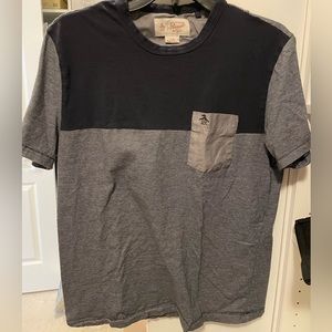 Original Penguin Men’s Large grey/navy shortsleeved pocket T-shirt